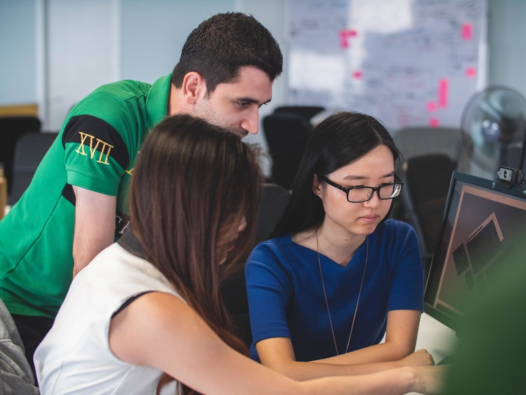 team analyzing data